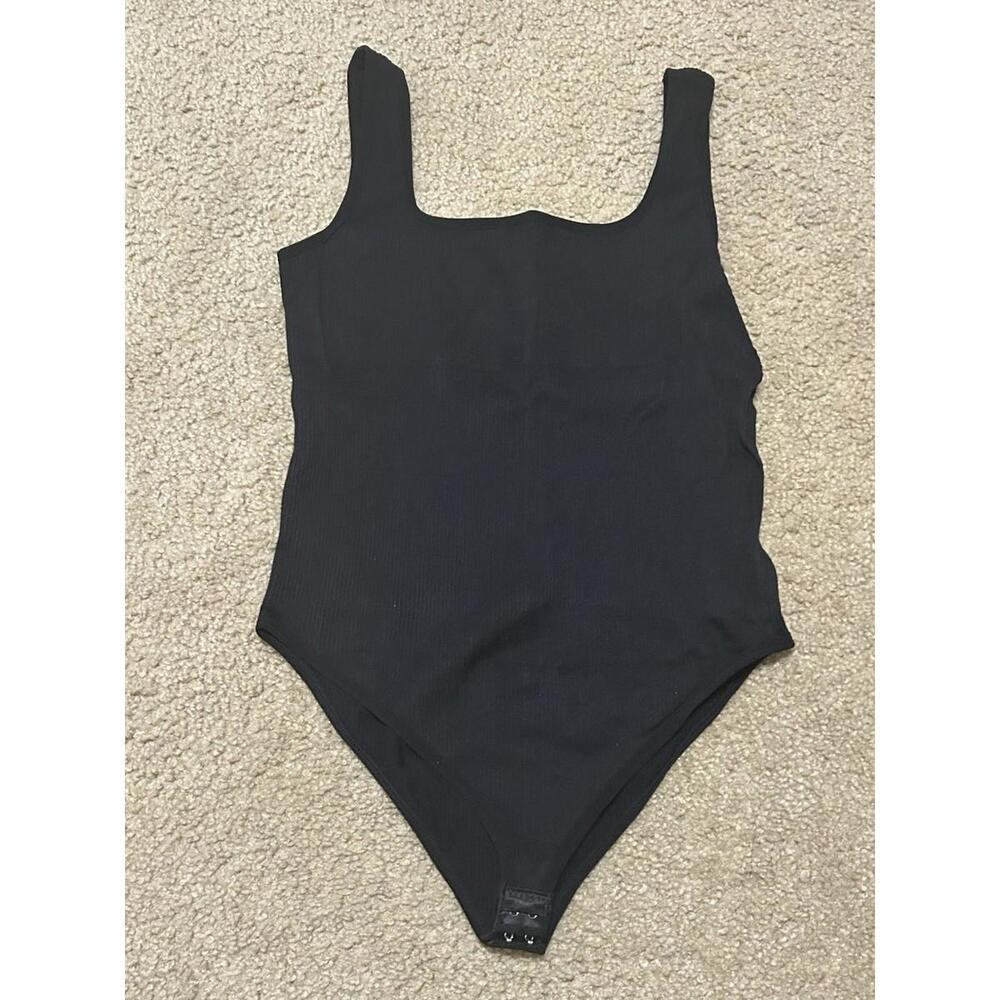 Bodysuit New Ribbed Black Shapewear Sleeveless Size 2XL